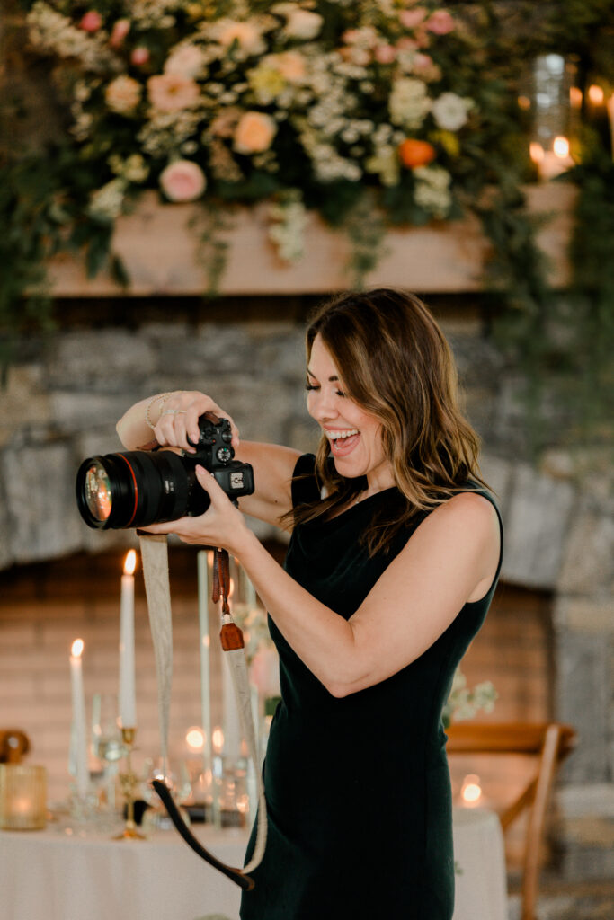 Asheville NC photographer with her camera